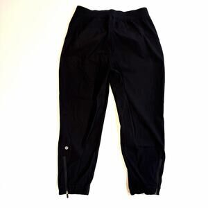 Lululemon Joggers Zip Bottoms Runner Pants Womens 6 Black Running Athletic EUC